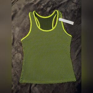 NWT * NEON GREEN & BLACK RACERBACK TEXTURED TANK TOP * SIZE L/XL * STRETCHY